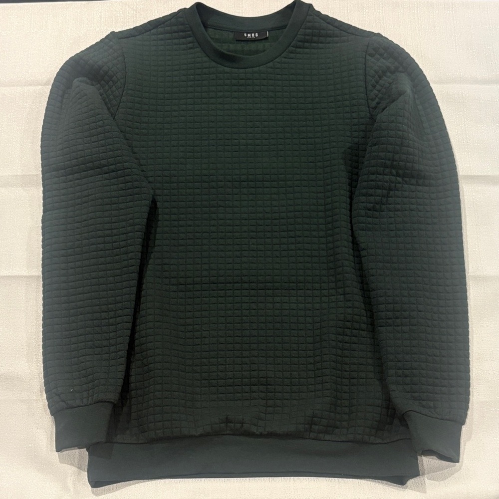 H&M Forest Green Quilted Men's Crewneck Sweater #15